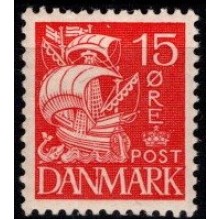 Karavel, stålstik, 15 øre rød, type IA, postfrisk